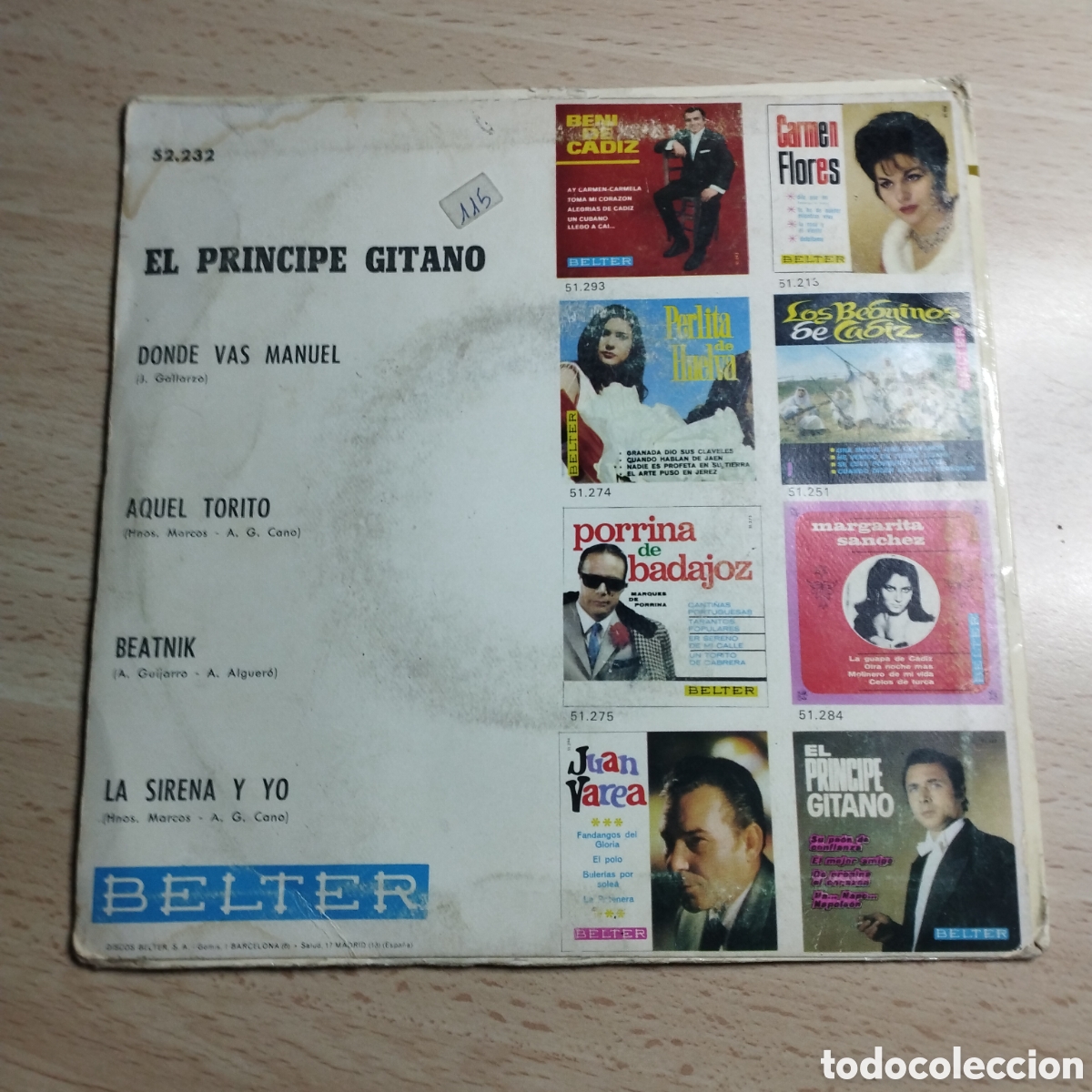 Discos de vinilo: EP 7&rdquo; El pr&iacute;ncipe gitano 1968 Donde vas Manuel + 3. - Foto 2