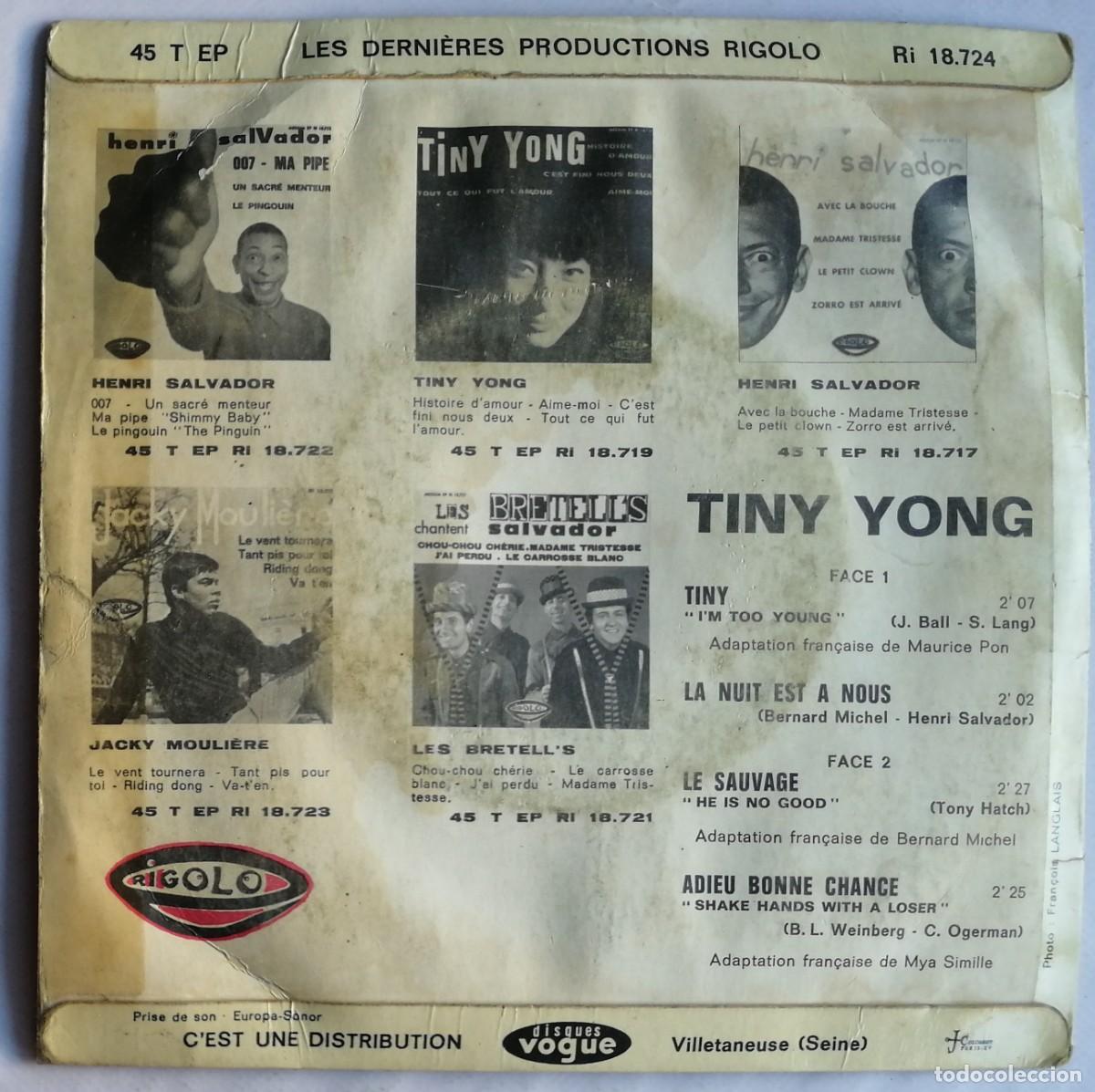 Discos de vinilo: Tiny Yong, Tiny I&rsquo;m Too Young, Rigolo Ri 18.724 - Foto 2