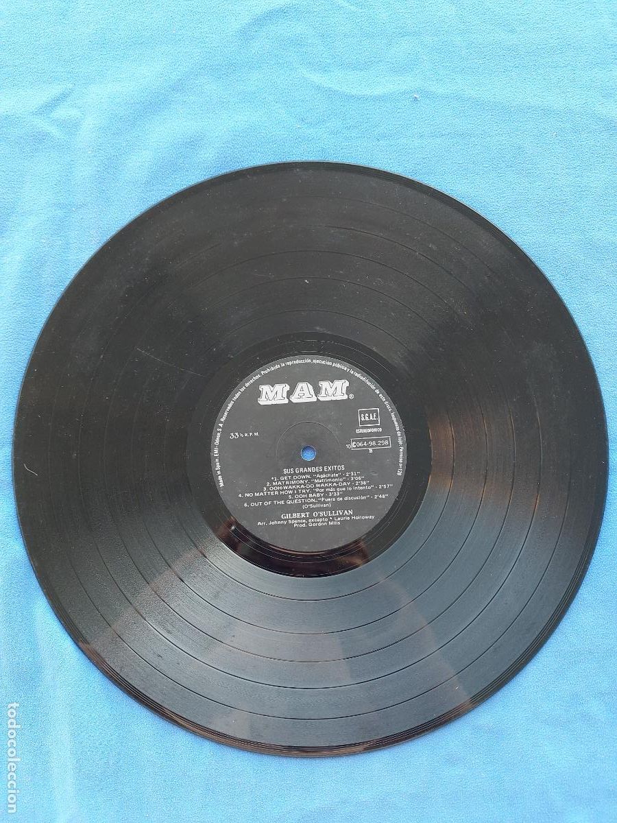 Discos de vinilo: GILBERT OSULLIVAN - SUS GRANDES EXITOS - Foto 3