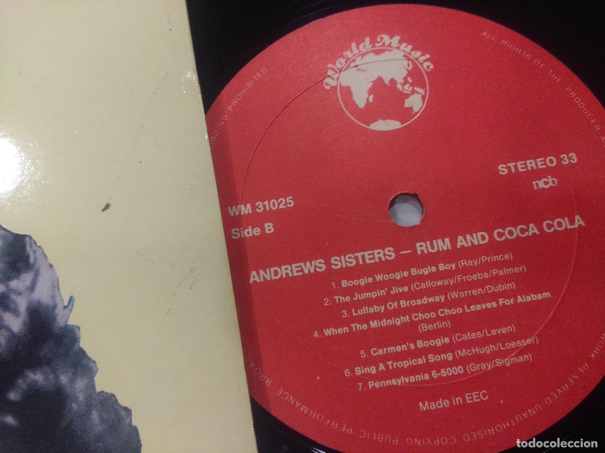 Discos de vinilo: ANDREWS SISTERS/RUN AND COCA COLA/VINILO. - Foto 2