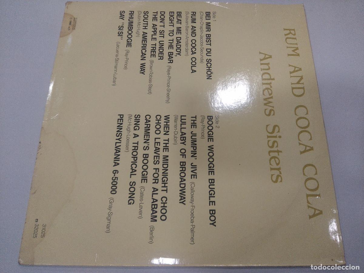 Discos de vinilo: ANDREWS SISTERS/RUN AND COCA COLA/VINILO. - Foto 3