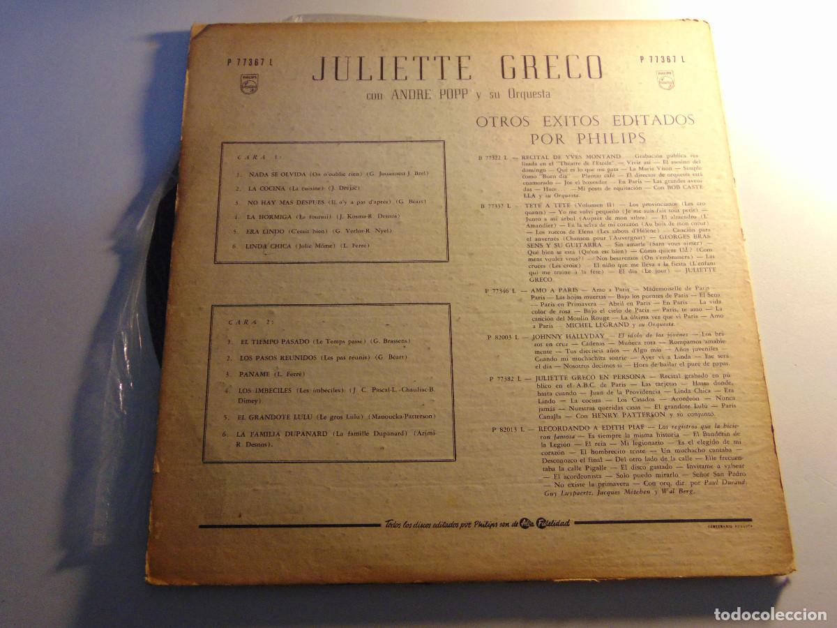 Discos de vinilo: JULIETTE GRECO - LP EDITADO EN URUGUAY - Foto 3