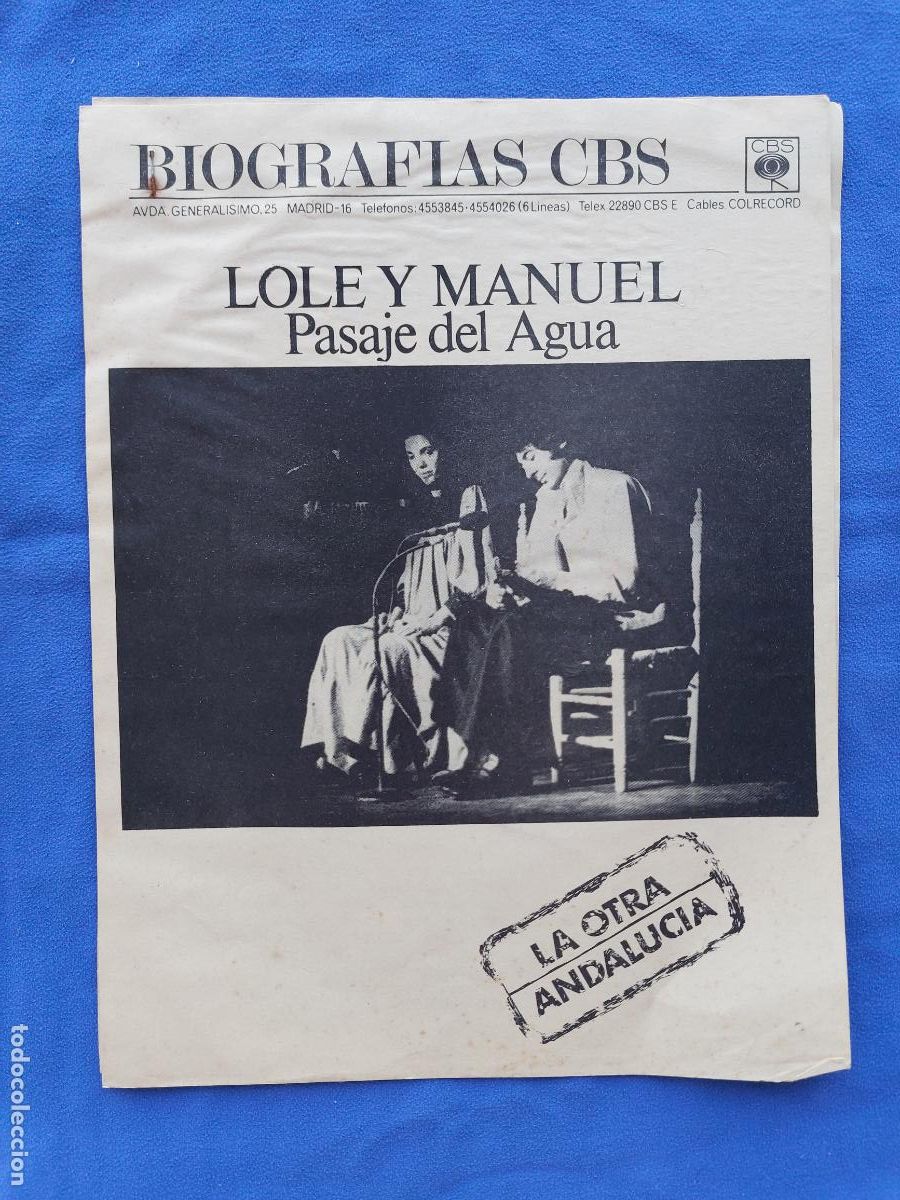 Discos de vinilo: LOLE Y MANUEL - PASAJE DEL AGUA - Foto 4