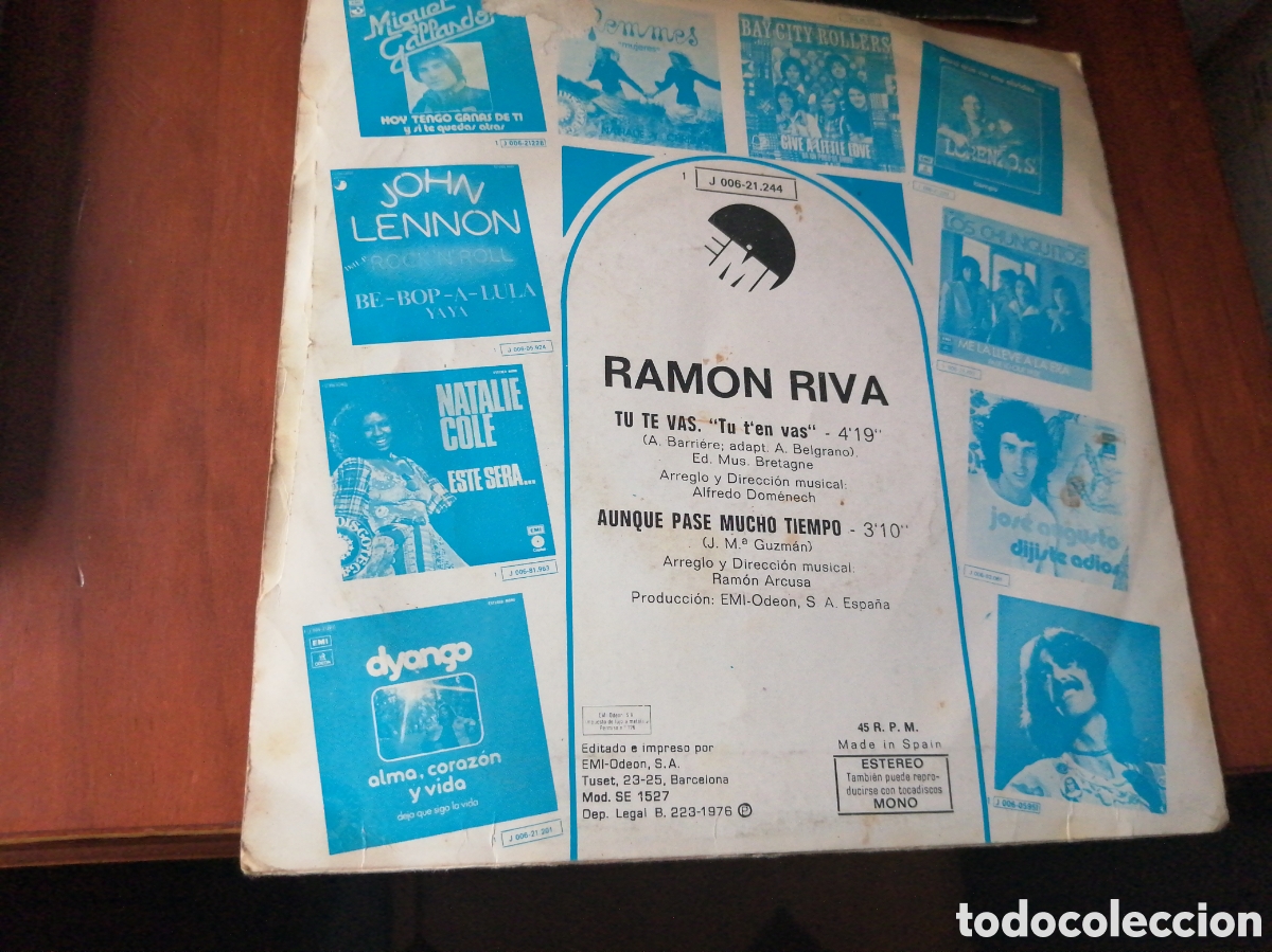 Discos de vinilo: SINGLE 7&rdquo; VINILO DISCO RAMON RIVA TU TE VAS - Foto 2