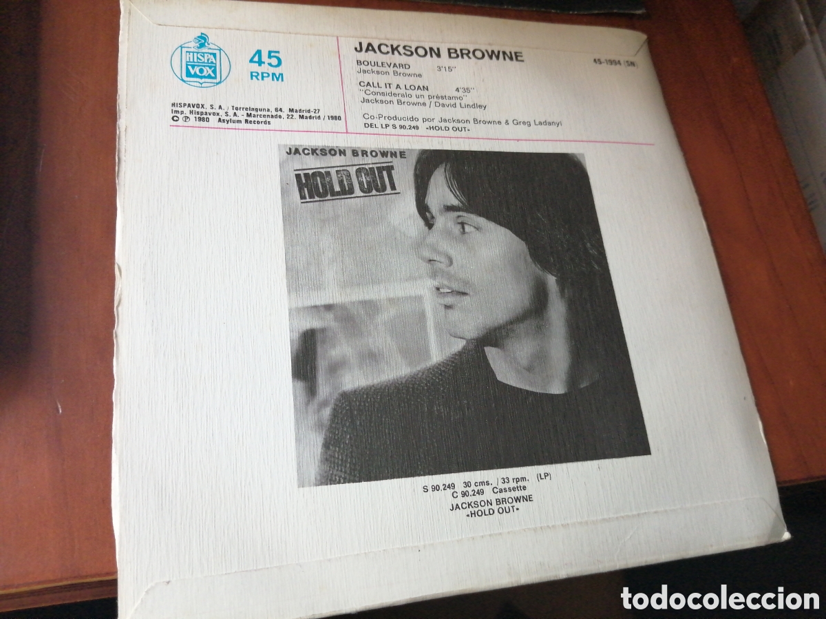 Discos de vinilo: SINGLE 7&rdquo; VINILO DISCO JACKSON BROWNE BOULEVARD - Foto 2