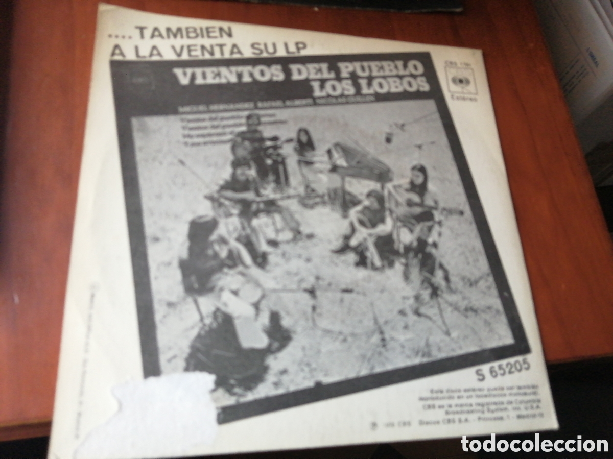 Discos de vinilo: SINGLE 7&rdquo; VINILO DISCO LOS LOBOS TRISTES GUERRAS - Foto 2