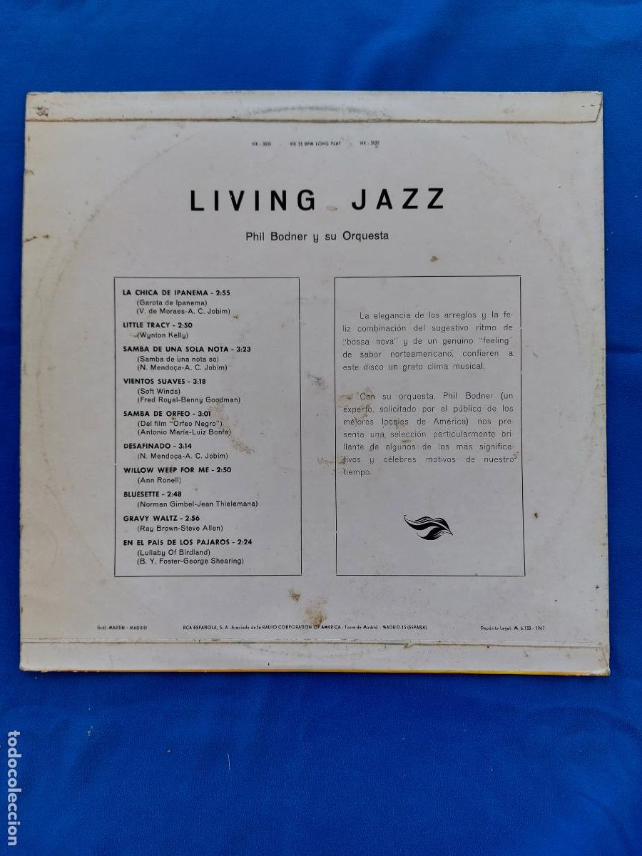 Discos de vinilo: PHIL BODNER Y SU ORQUESTA - LIVING JAZZ - Foto 3