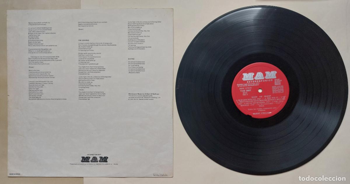 Discos de vinilo: GILBERT OSULLIVAN &rdquo;BACK TO FRONT&rdquo; (38/72/2). - Foto 3