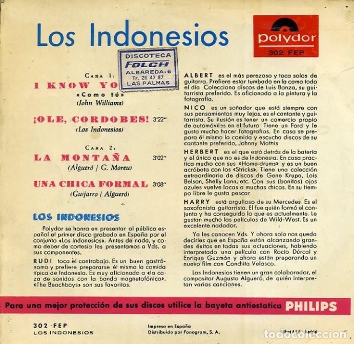 Discos de vinilo: LOS INDONESIOS I Know You EP - Foto 2
