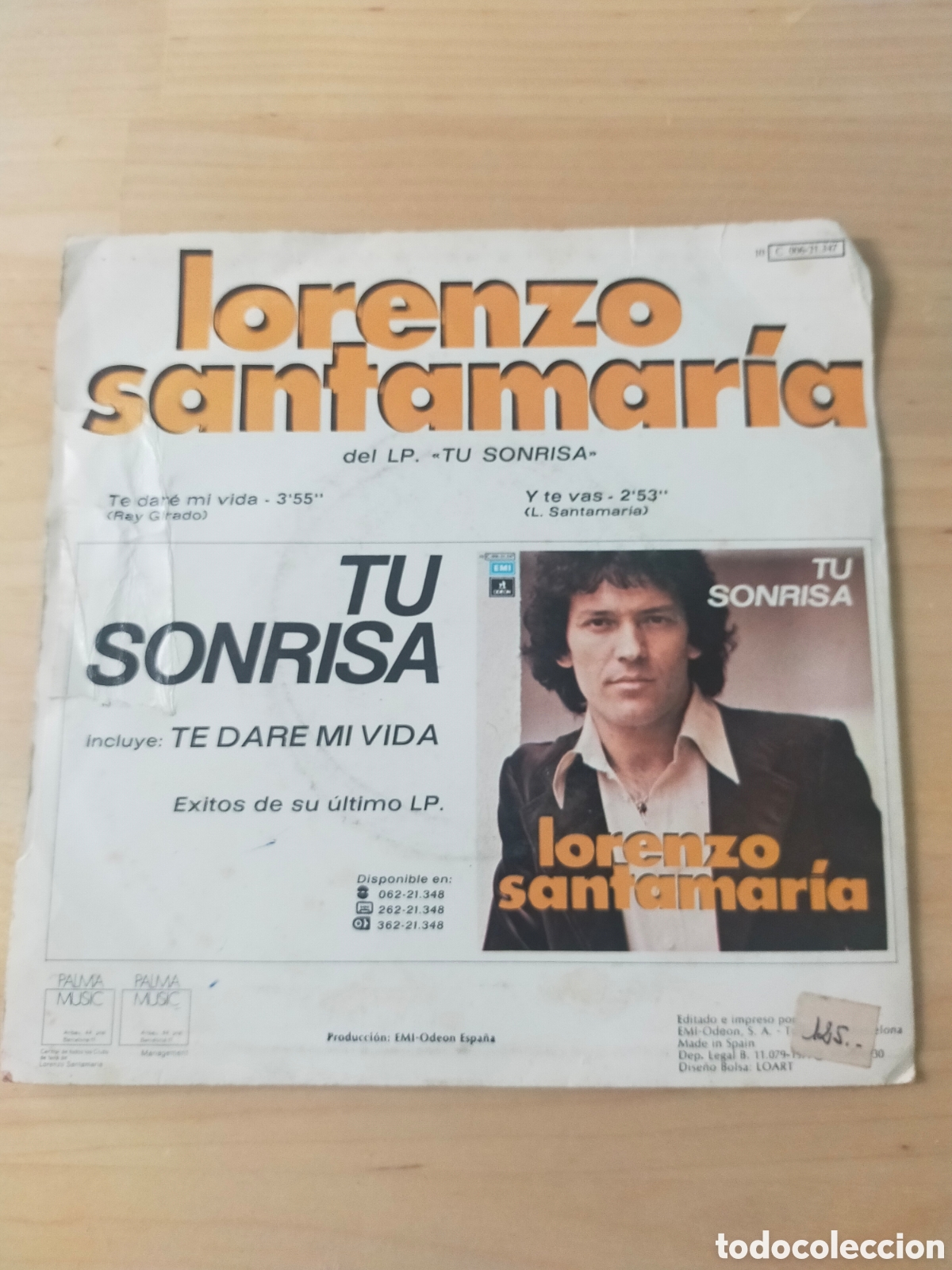Discos de vinilo: Vinilo single Lorenzo Santamar&iacute;a - Foto 2
