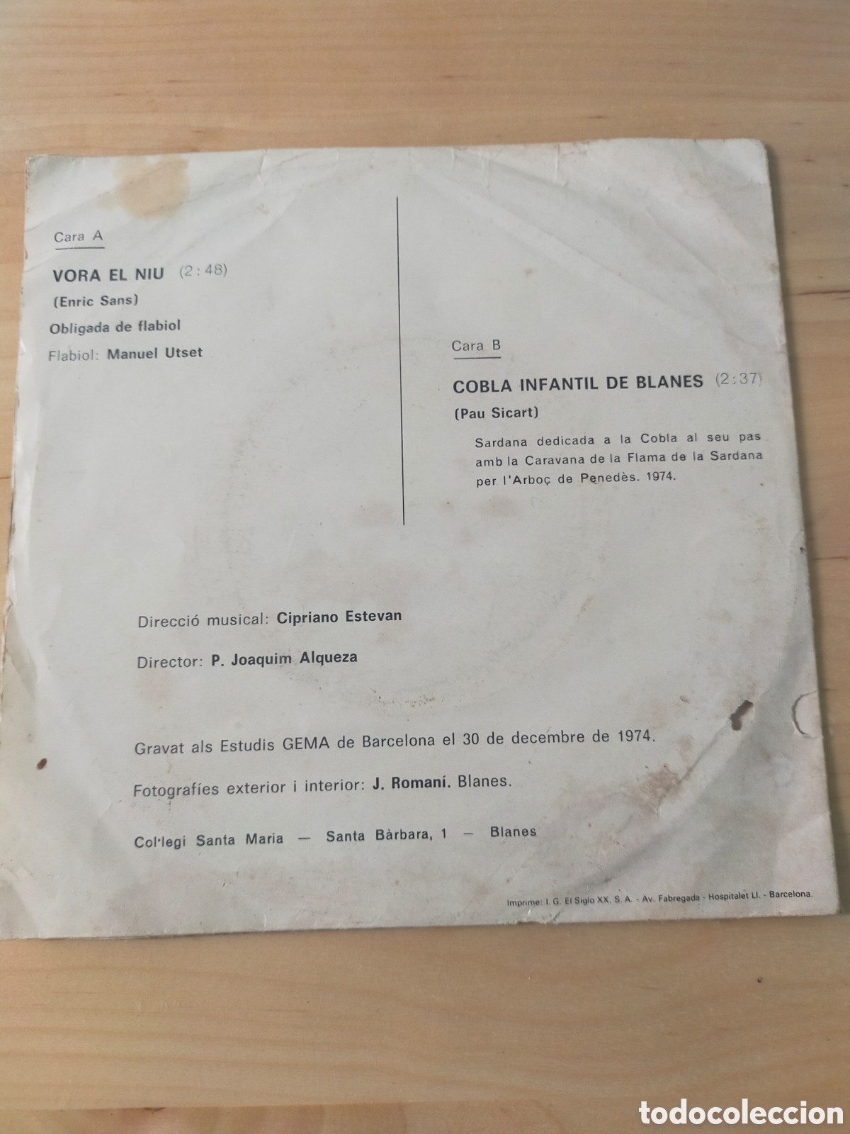 Discos de vinilo: Vinilo single Cobla Infantil de Blanes - Foto 2