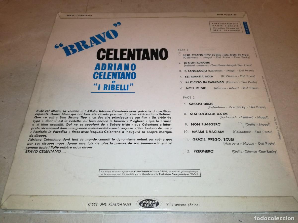 Discos de vinilo: ADRIANO CELENTANO E I RIBELLI-BRAVO CELENTANO - Foto 2