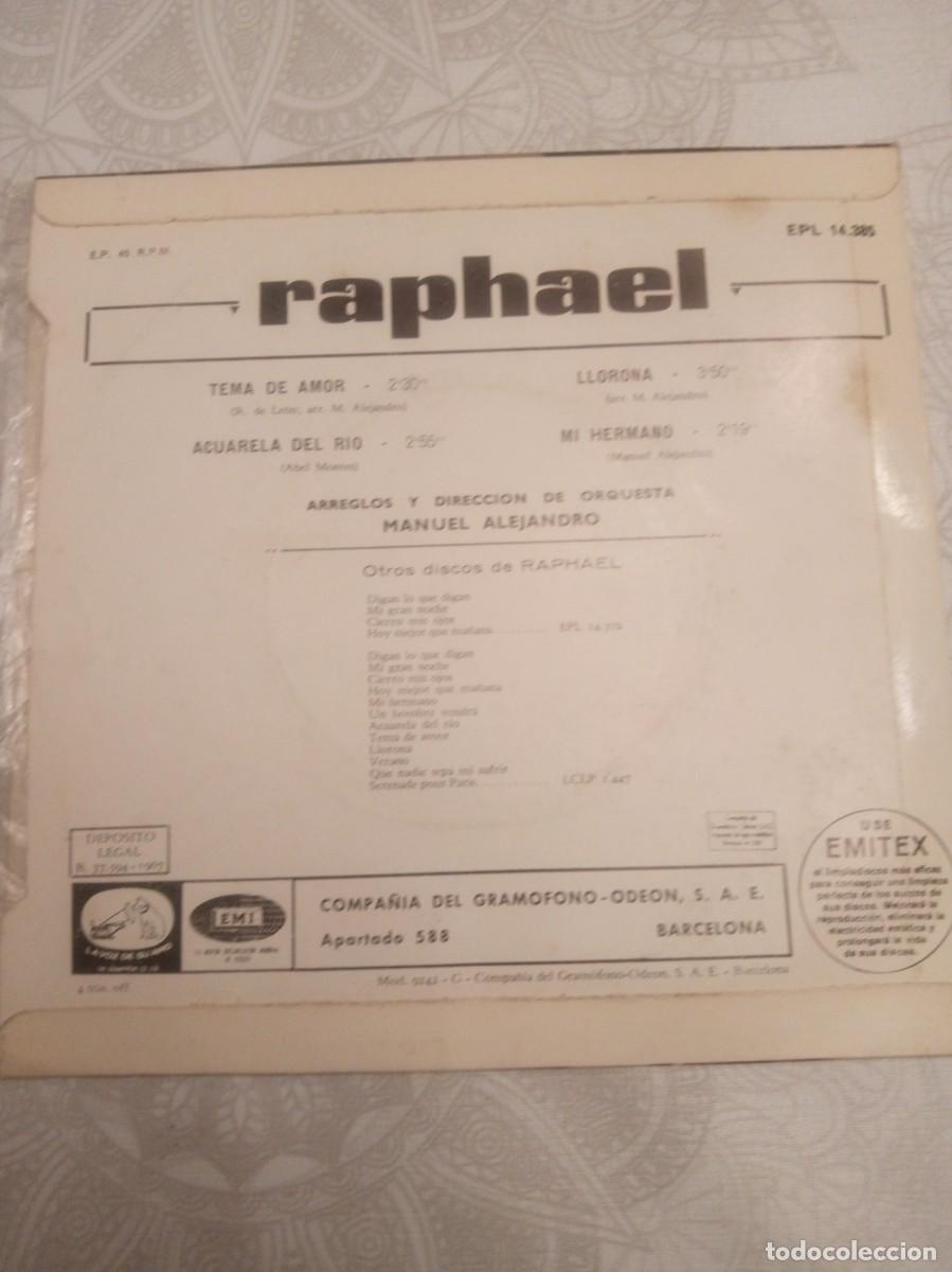 Discos de vinilo: Disco Single Raphael Acuarela del Rio - Foto 2