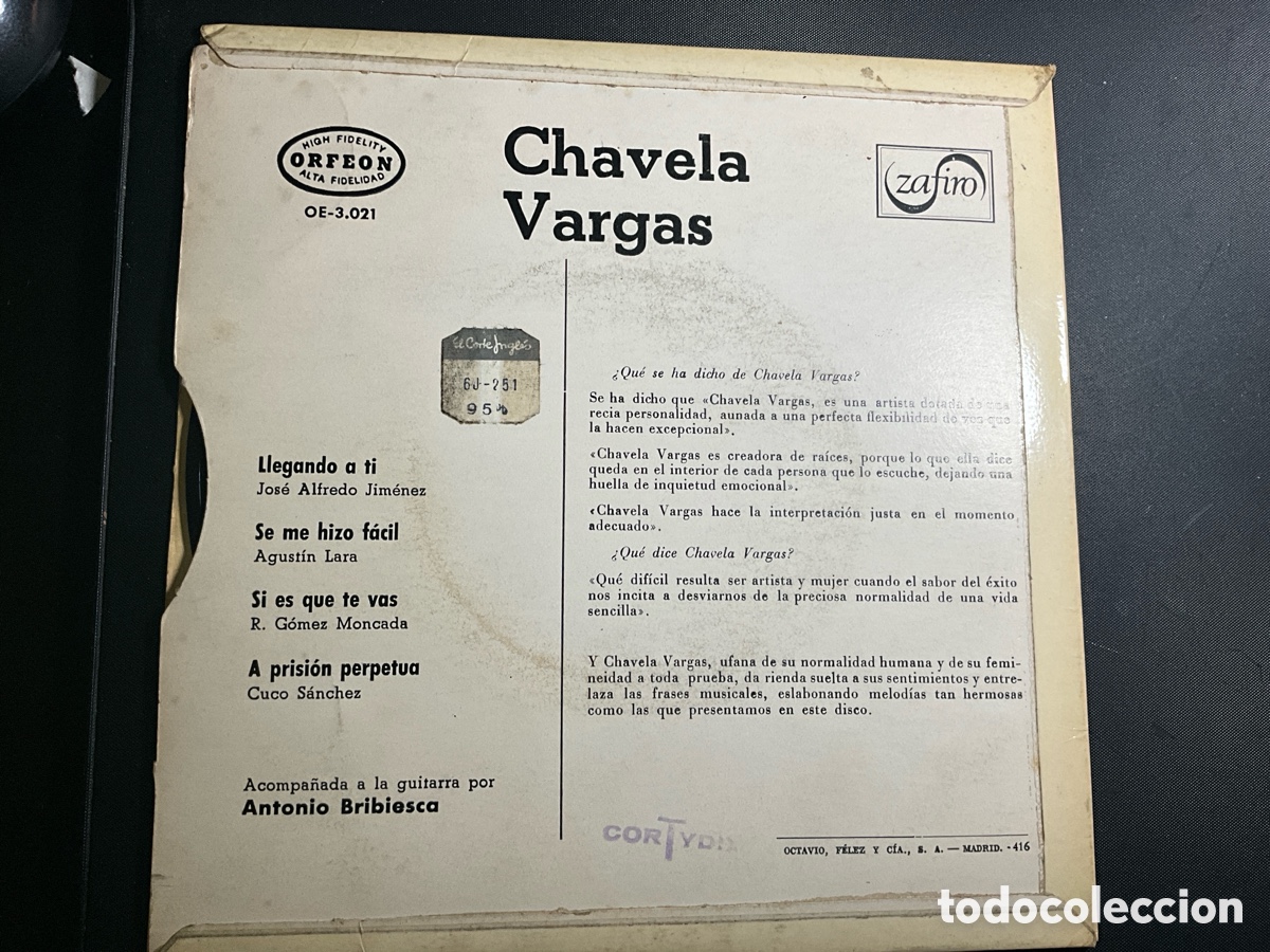 Discos de vinilo: Chavela Vargas - Foto 2
