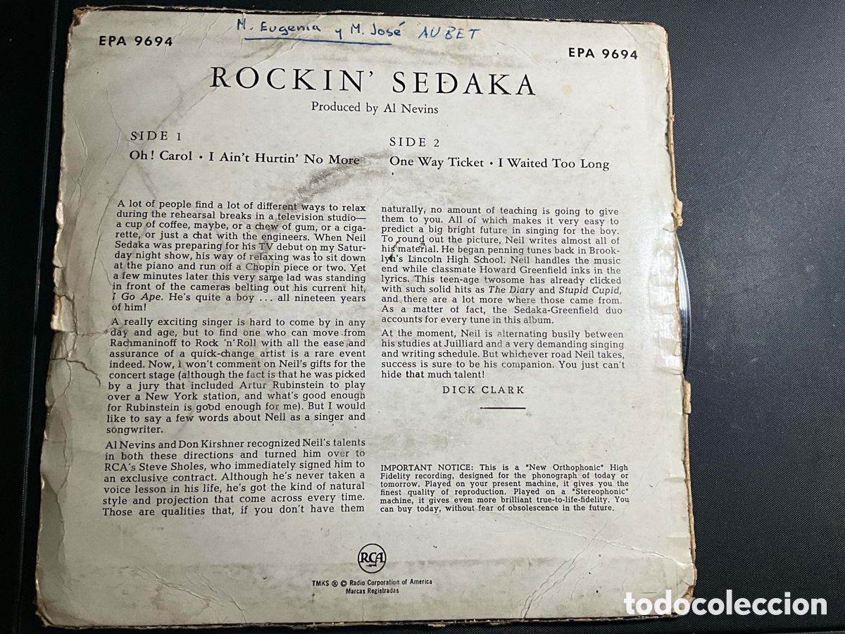 Discos de vinilo: ROCKIN SEDAKA - Foto 2