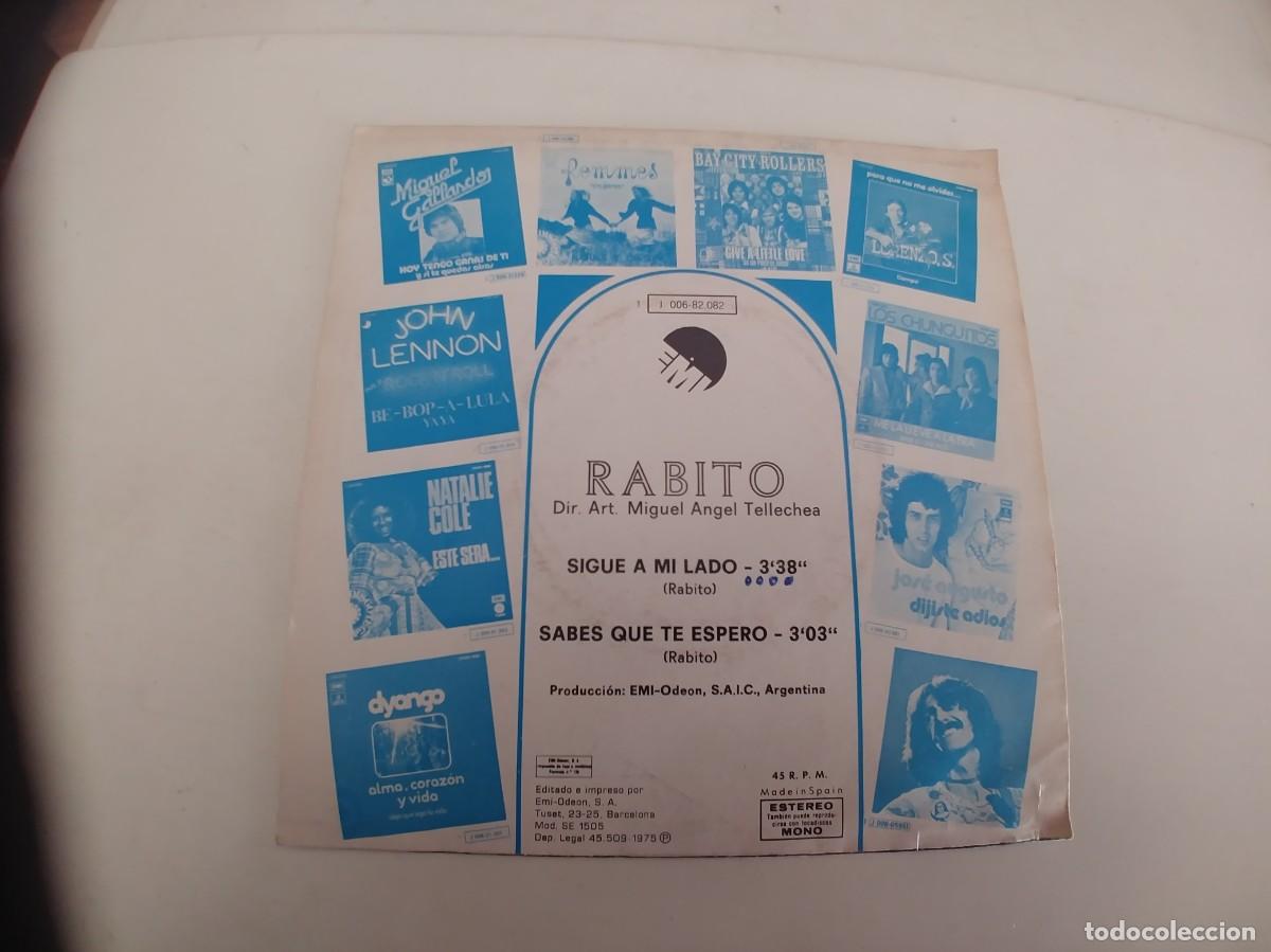 Discos de vinilo: RABITO-SINGLE SIGUE A MI LADO - Foto 2