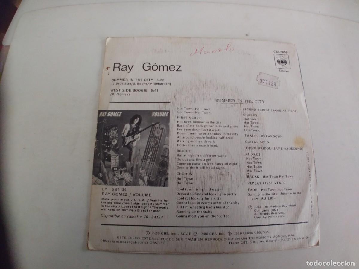 Discos de vinilo: RAY GOMEZ-SINGLE VERANO EN LA CIUDAD - Foto 2