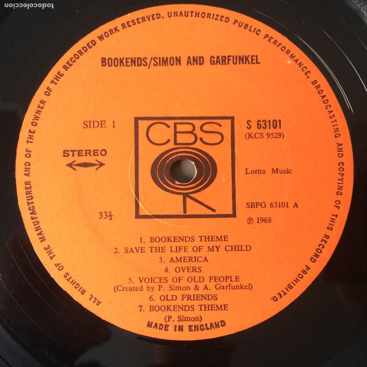 Discos de vinilo: Simon & Garfunkel &lrm;&ndash; Bookends , UK 1968 CBS* - Foto 3