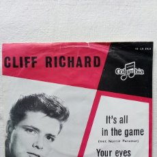Discos de vinilo: CLIFF RICHARD - IT'S ALL IN THE GAME - SINGLE HOLANDA 1963