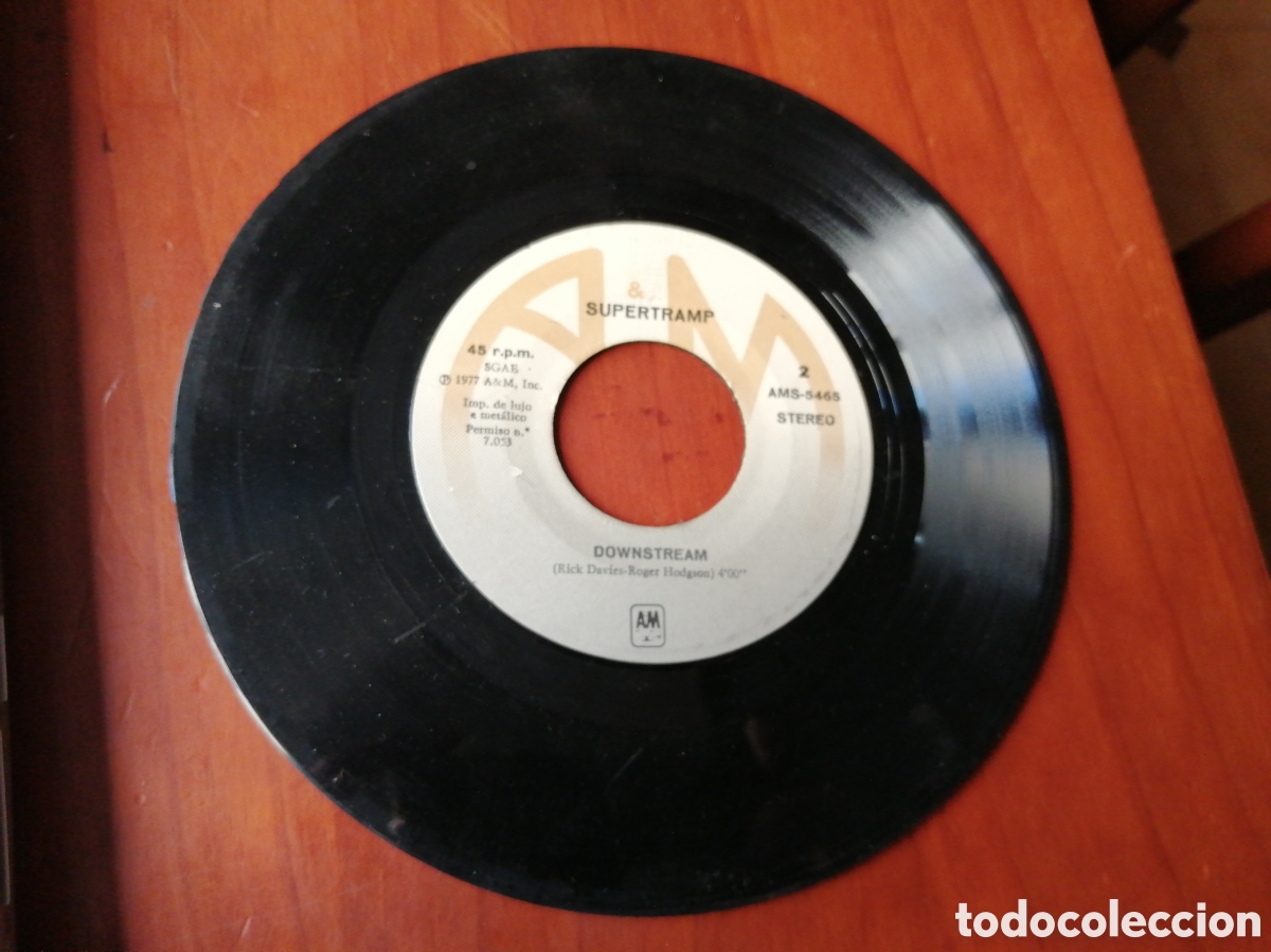 Discos de vinilo: SINGLE 7&rdquo; VINILO DISCO ( SIN FUNDA) SUPERTRAMP DAME UN POCO DOWNSTREAM - Foto 2