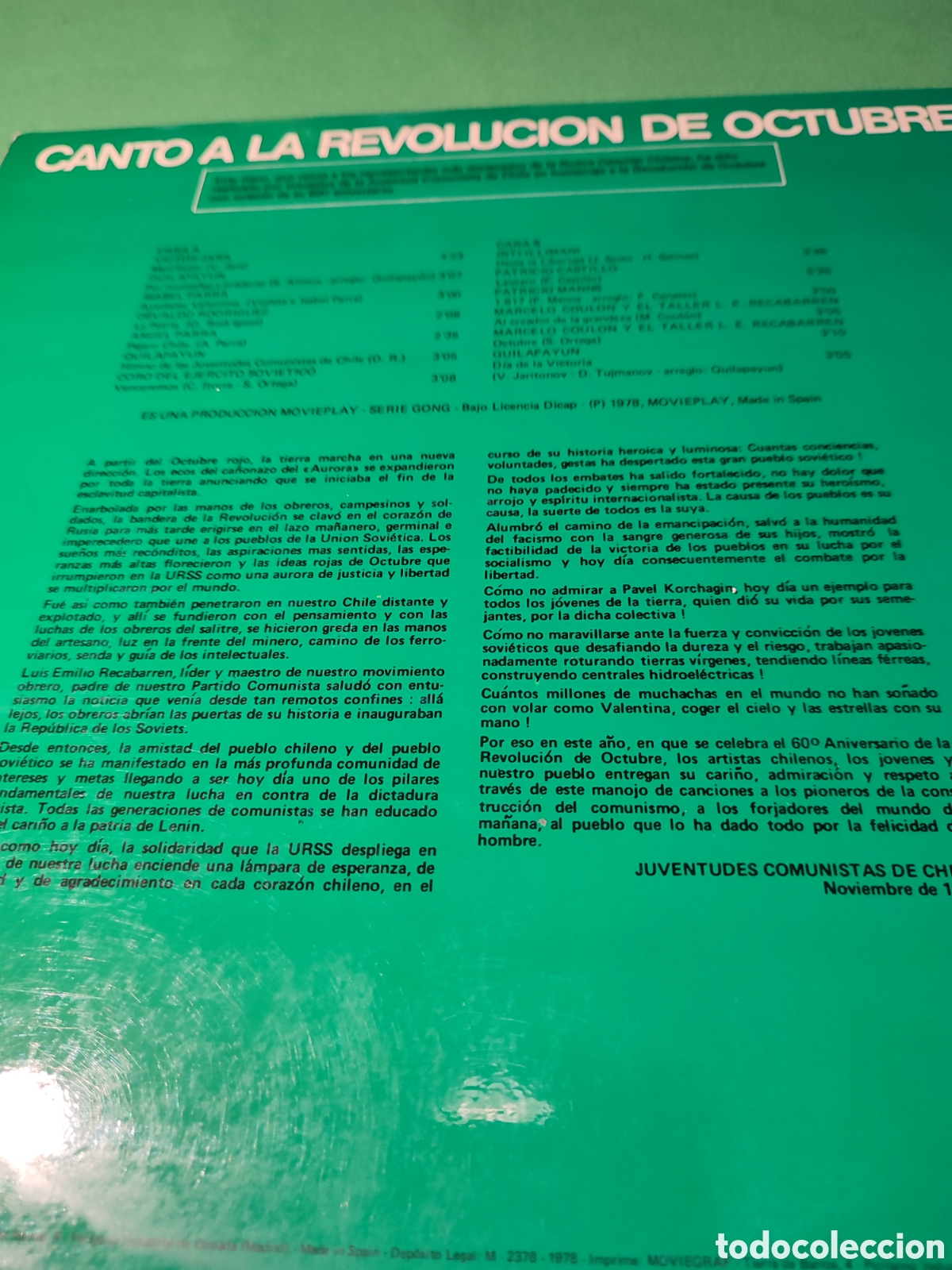 Discos de vinilo: Canto a la revoluci&oacute;n de Octubre - Varios - Foto 3