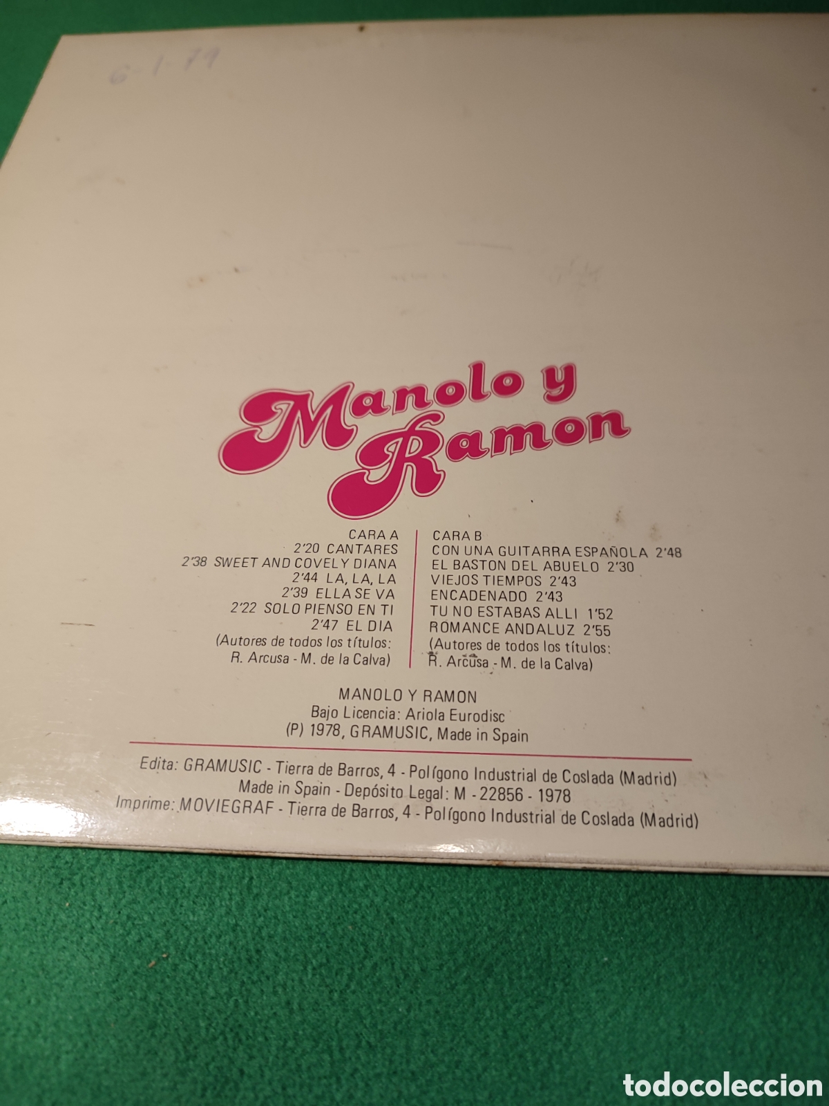 Discos de vinilo: Manolo y Ram&oacute;n - Grabaciones originales - Foto 2