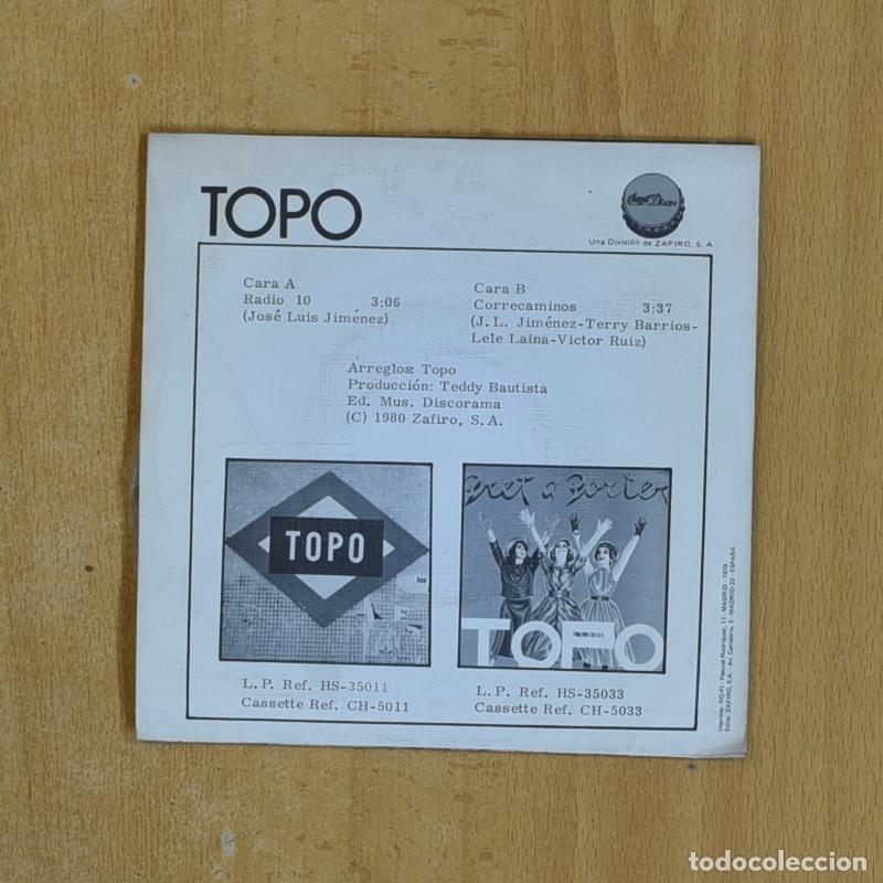 Discos de vinilo: TOPO - RADIO 10 - PROMO SINGLE - Foto 2