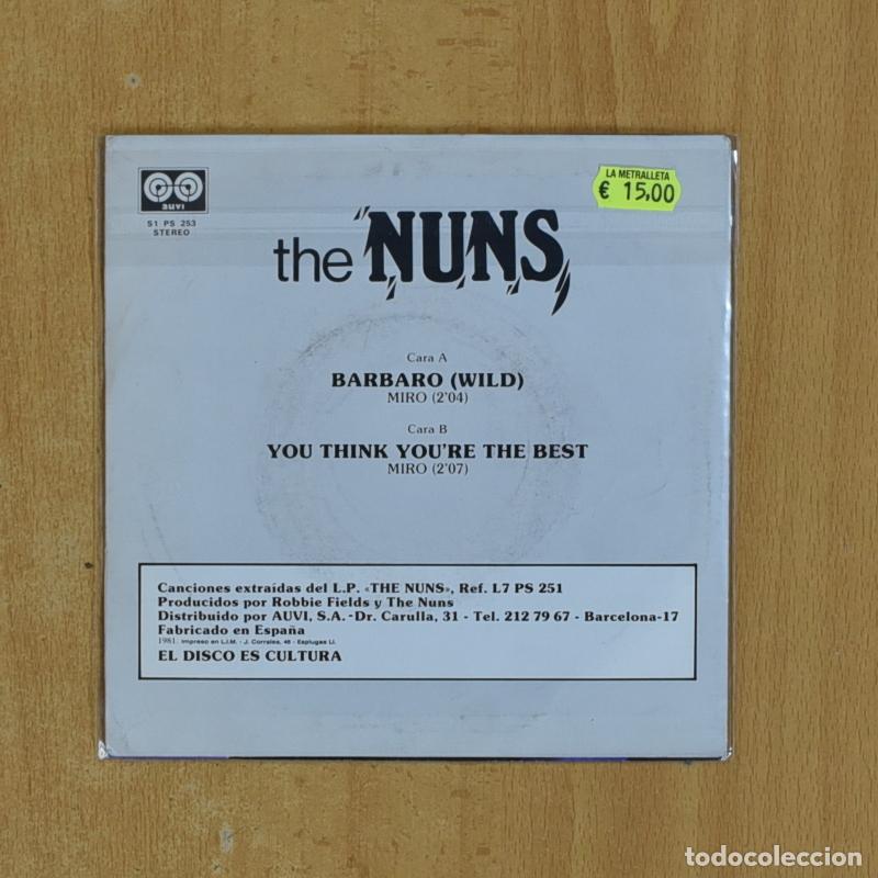 Discos de vinilo: THE NUNS - BARBARO WILD - SINGLE - Foto 2