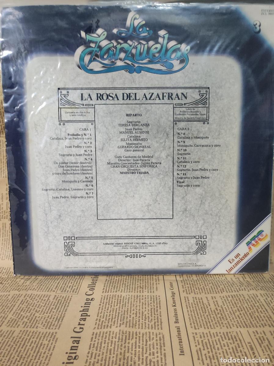Discos de vinilo: LA ROSA DEL AZAFRAN MAESTRO TEJADA - Foto 2