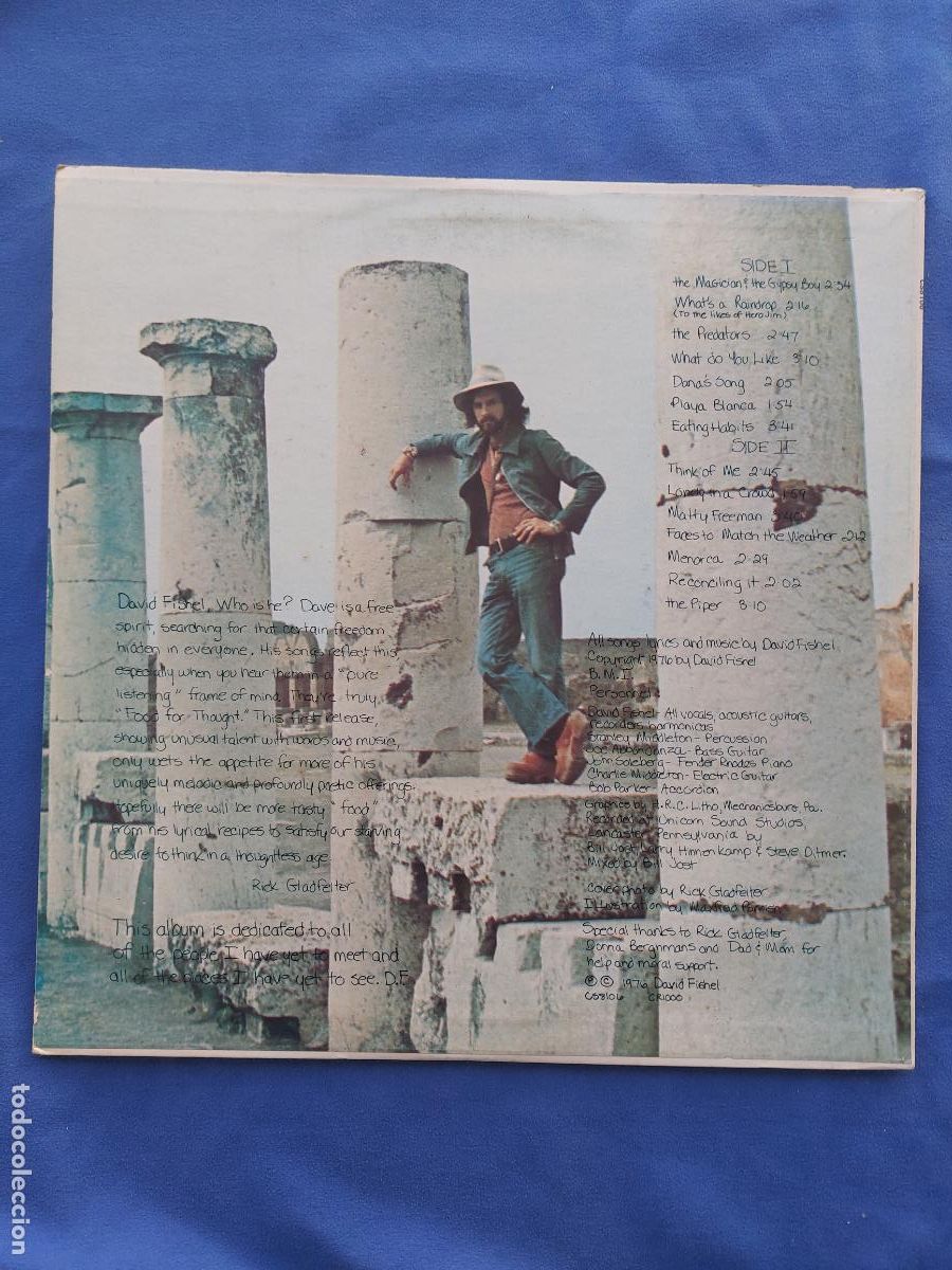 Discos de vinilo: DAVID FISHEL - FOOD FOR THOUGHT - Foto 3