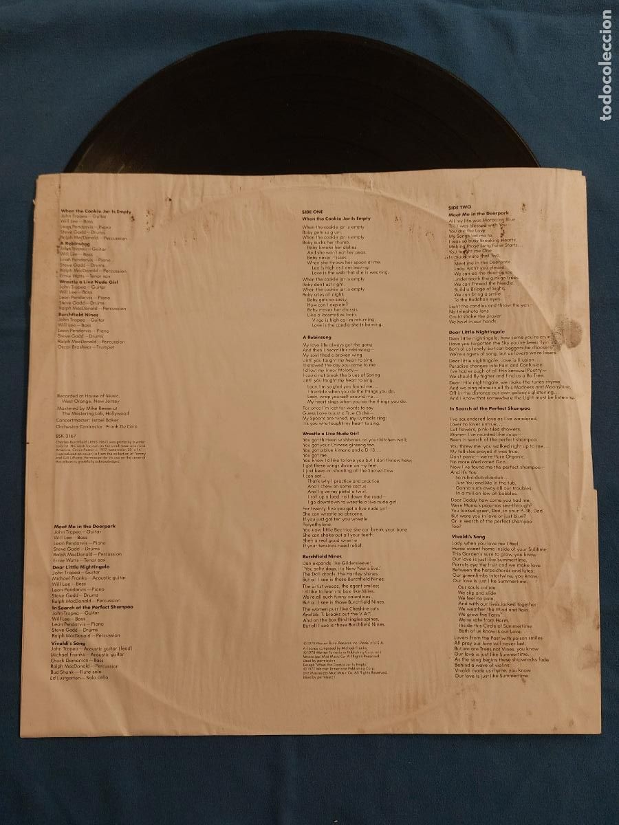 Discos de vinilo: MICNAEL FRANKS - BURCHFIELD NINES - Foto 3