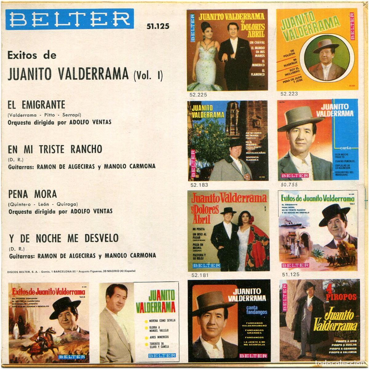 Discos de vinilo: Juanito Valderrama - &Eacute;xitos Vol. I - Foto 2