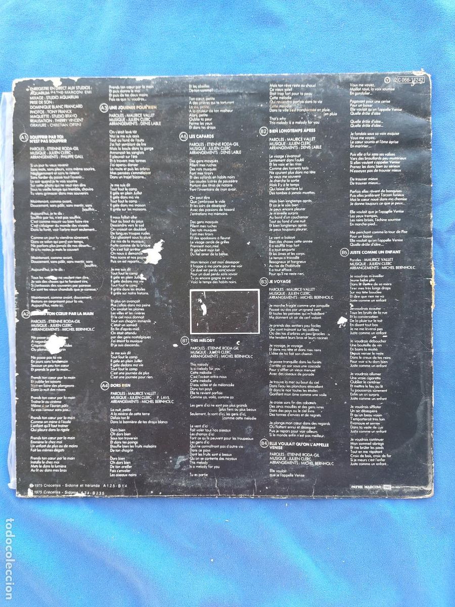 Discos de vinilo: JULIEN CLERC -N &ordm; 7 - Foto 3
