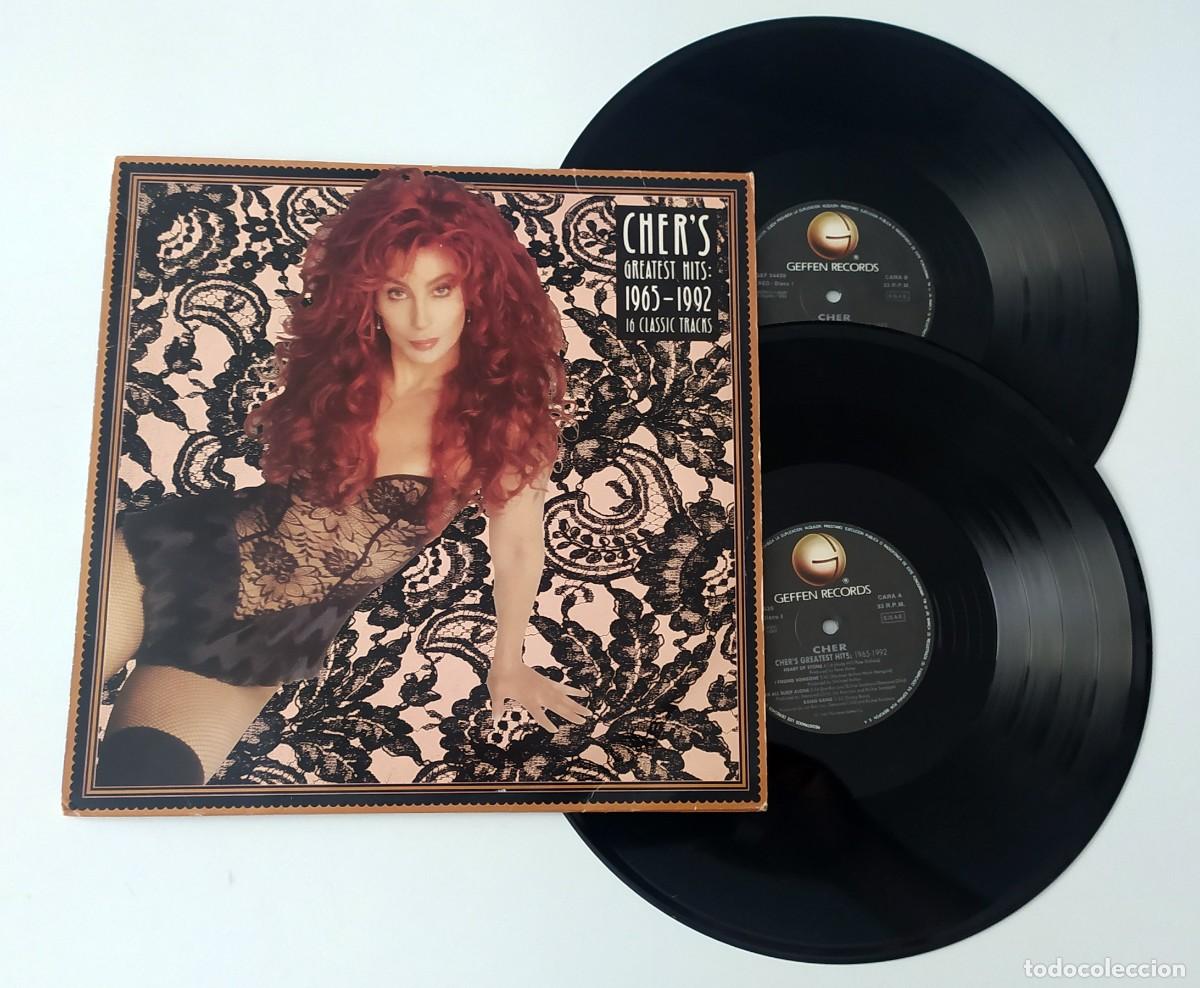Discos de vinilo: LP CHER - GREATEST HITS 1965 - 1992 - Foto 3