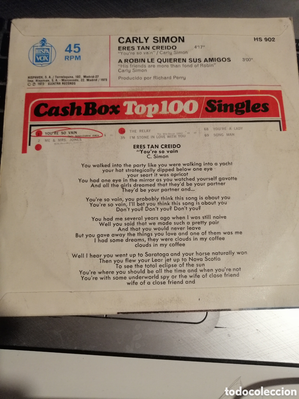 Discos de vinilo: Carly Simon - Eres tan creido - Foto 2