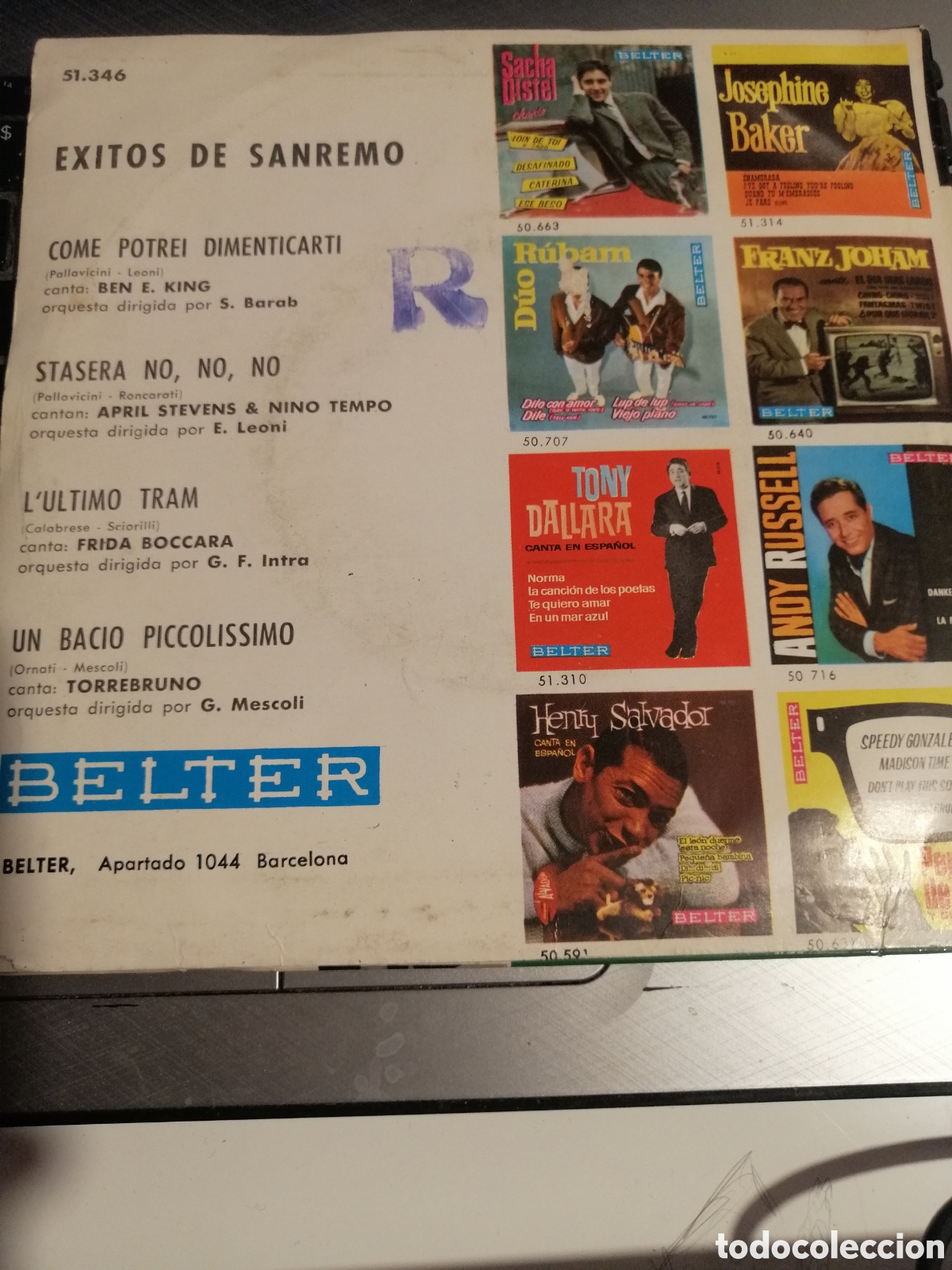 Discos de vinilo: &Eacute;xitos de San Remo - Ben E. King, Torrebruno... - Foto 2