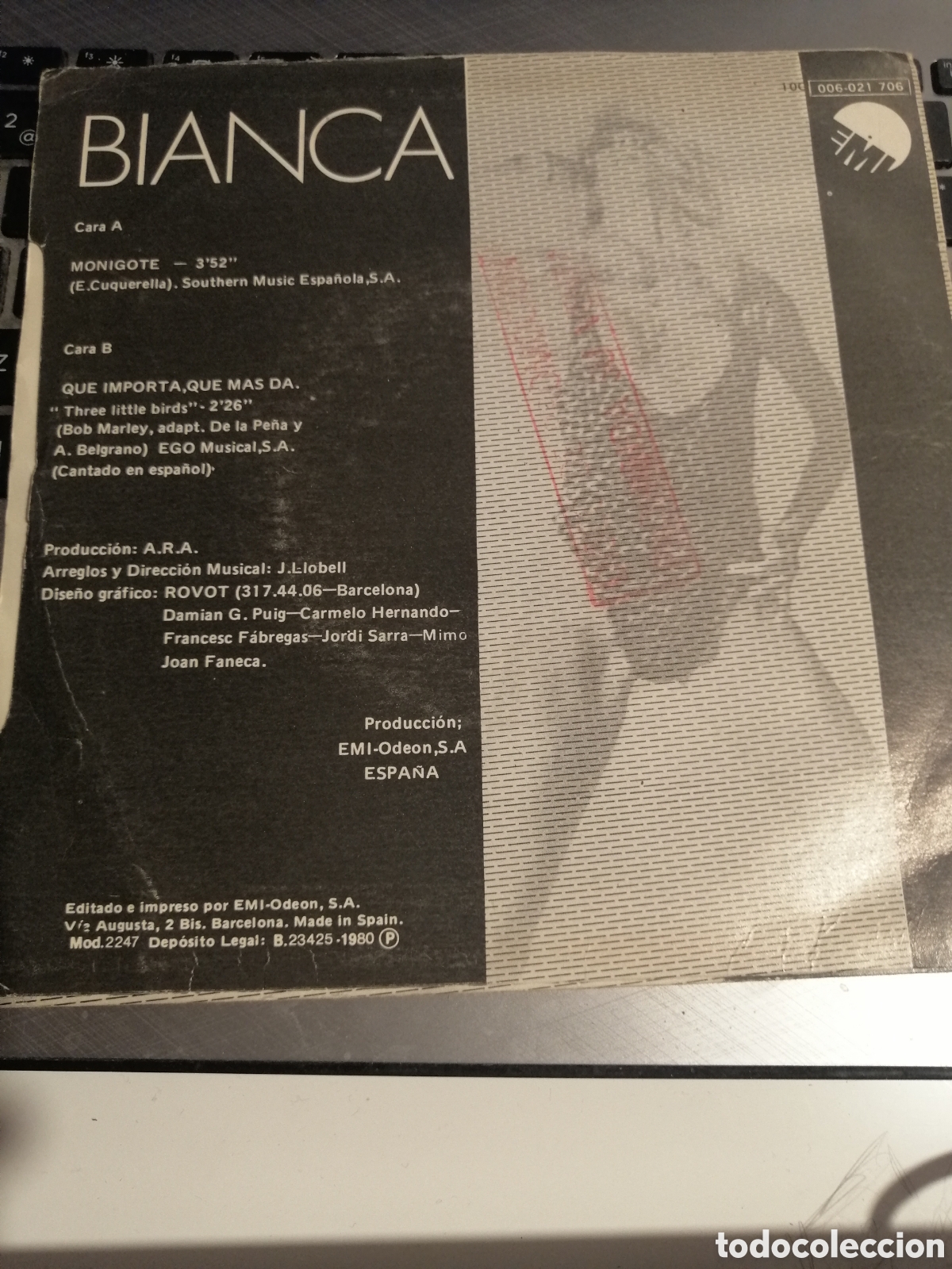 Discos de vinilo: Bianca - Monigote - Foto 2