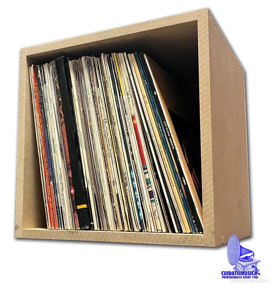 Discos de vinilo: MODULO ESTANTERIA DE MADERA PARA GUARDAR 100 DISCOS DE VINILO LP -COLOR NATURAL-