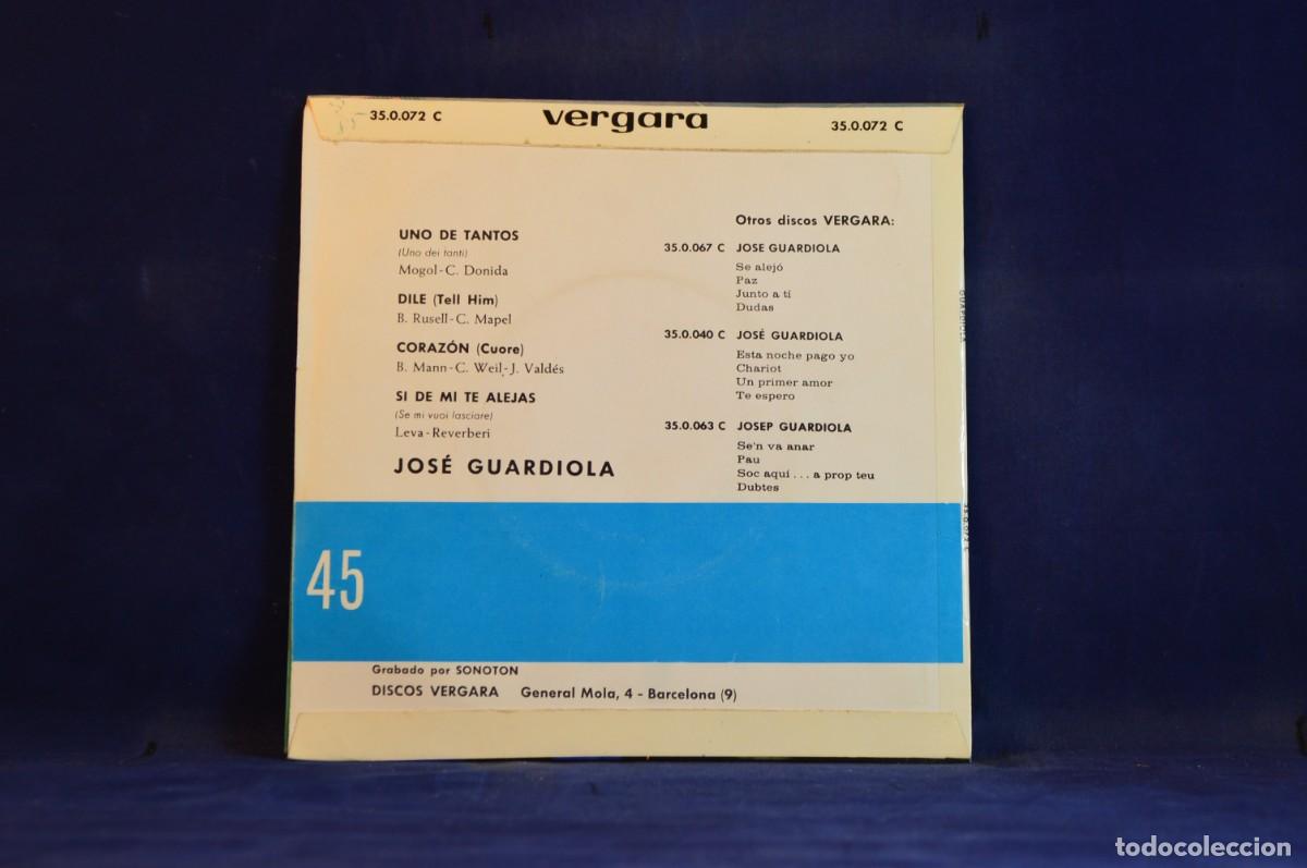 Discos de vinilo: JOSE GUARDIOLA - UNO DE TANTO - + 3 EP - Foto 2
