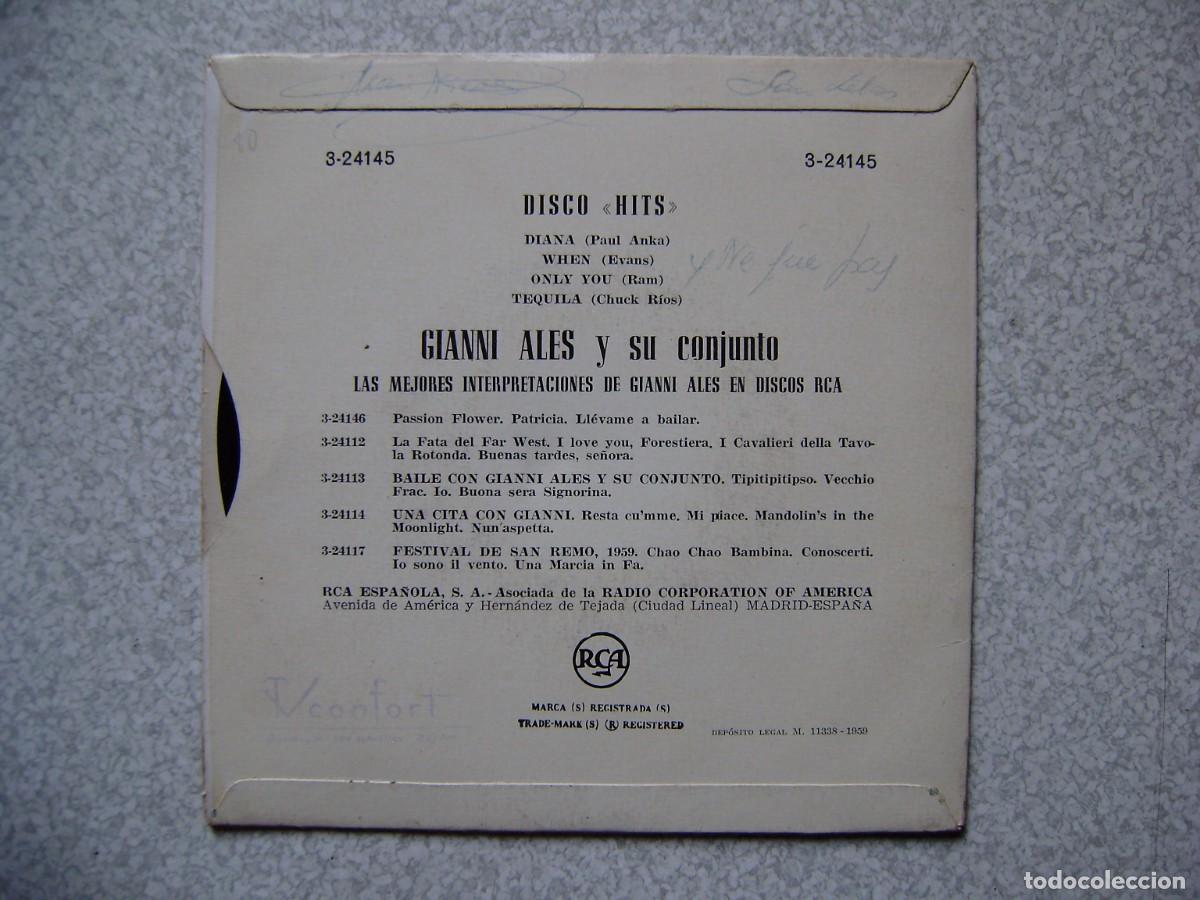 Discos de vinilo: GIANNI ALES..DIANA + 3 - Foto 2