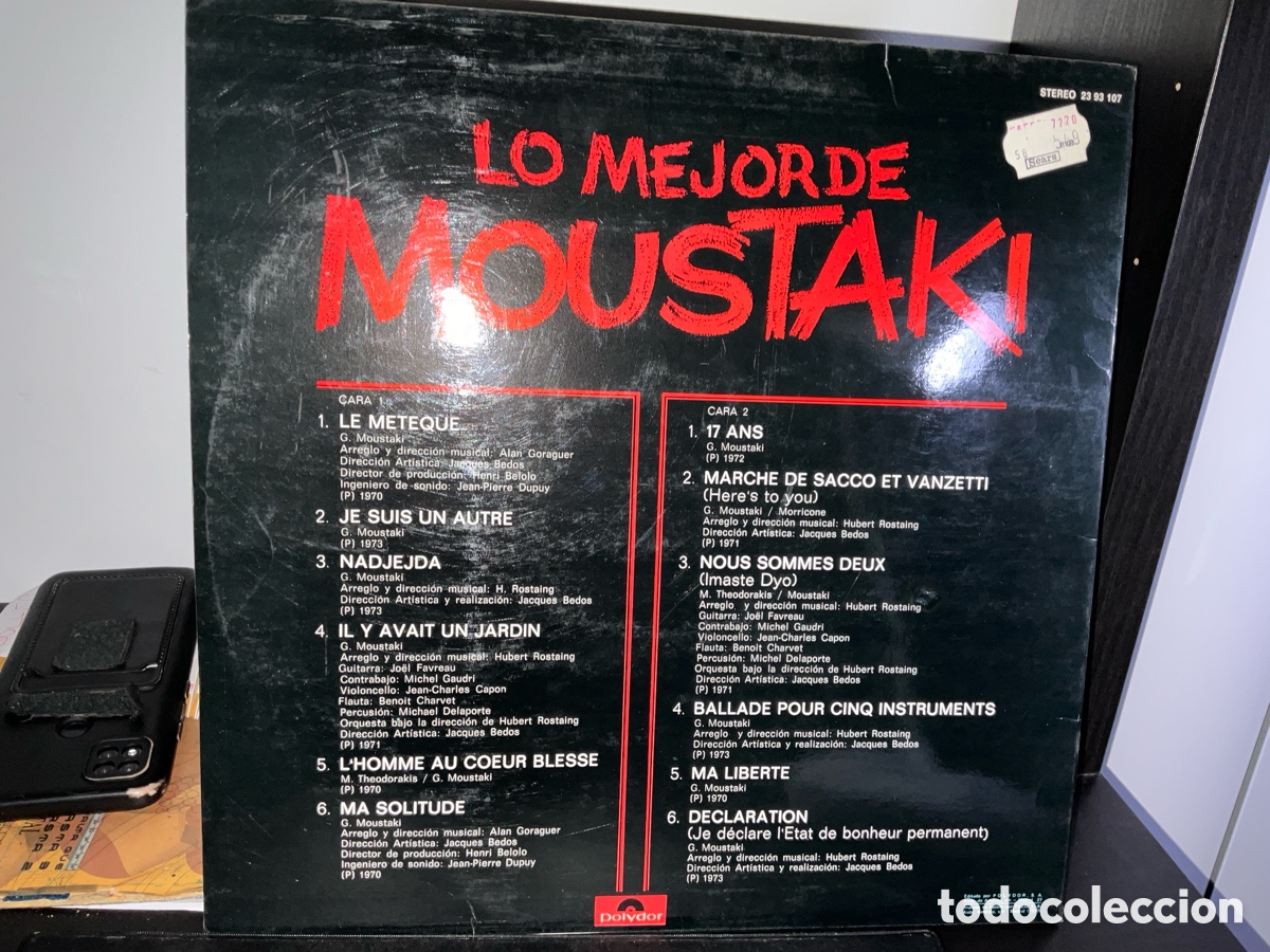 Discos de vinilo: MOUSTAKI - Foto 2