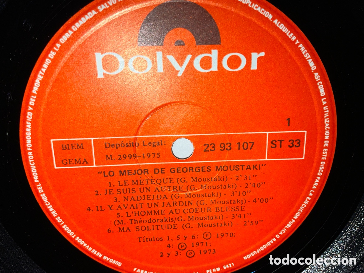 Discos de vinilo: MOUSTAKI - Foto 3