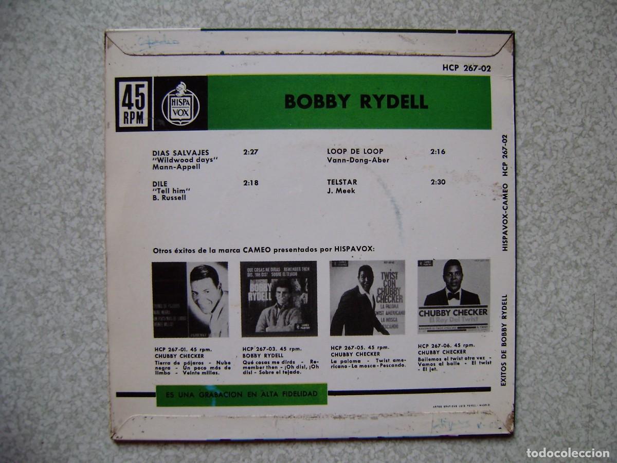 Discos de vinilo: EXITOS DE BOBBY RYDELL.DIAS SALVAJES + 3...RARO - Foto 2