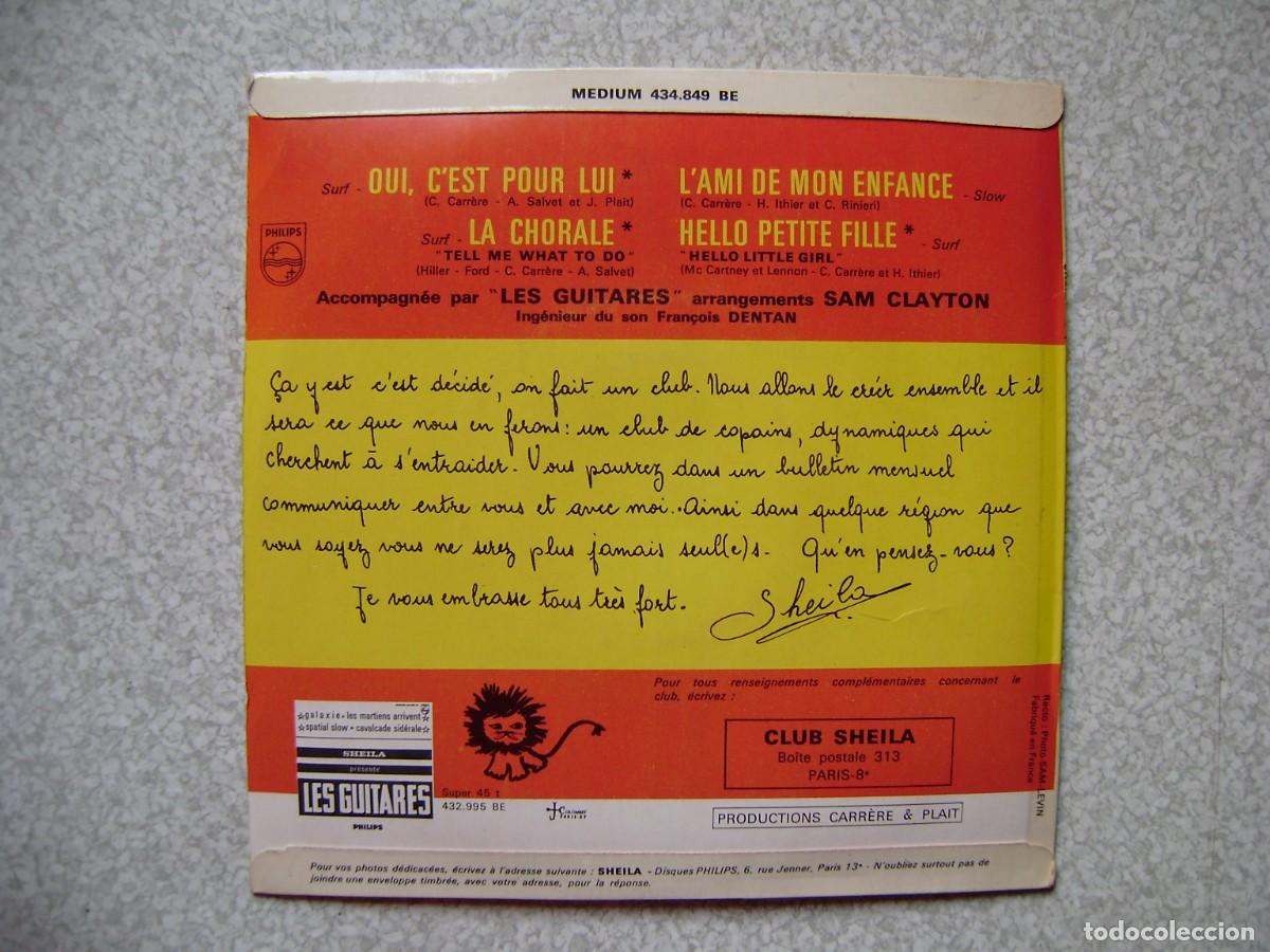 Discos de vinilo: SHEILA.OUI,C&acute;EST POUR LUI + 3...FRANCIA - Foto 2