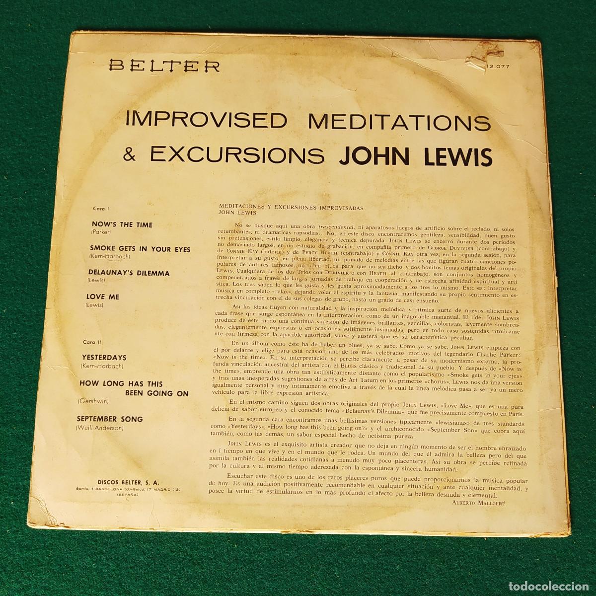 Discos de vinilo: John Lewis &ndash; Improvised Meditations & Excursions - Foto 2