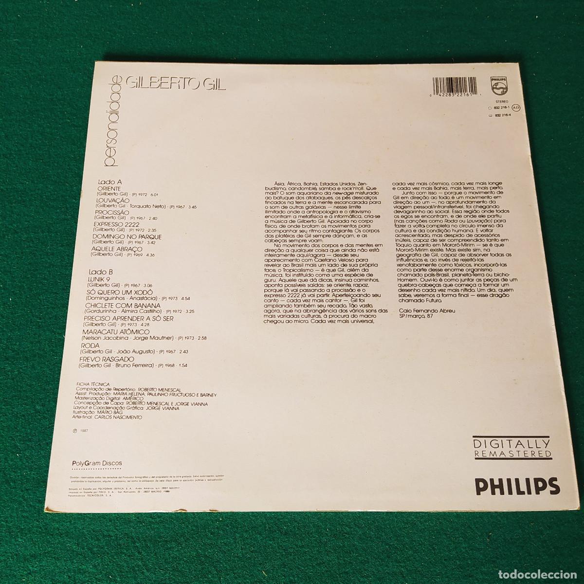 Discos de vinilo: Gilberto Gil &ndash; Personalidade - Foto 2