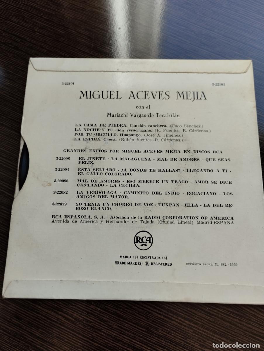 Discos de vinilo: Disco Single Miguel Aceves Mejia - Foto 2