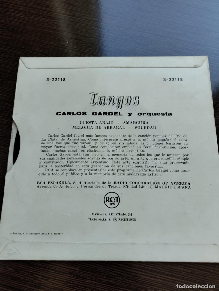 Discos de vinilo: Disco Single Carlos Gardel - Foto 2