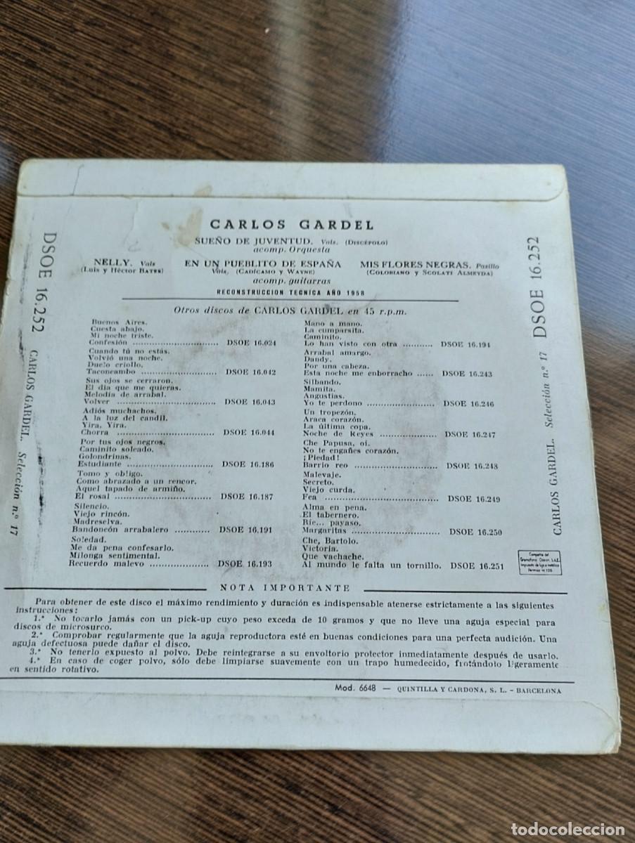 Discos de vinilo: Disco Single Carlos Gardel - Foto 2