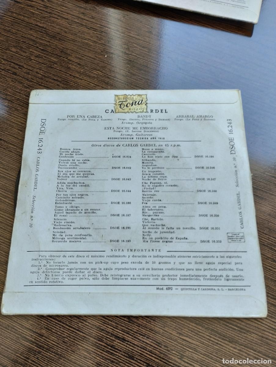 Discos de vinilo: Disco Single Carlos Gardel - Foto 2